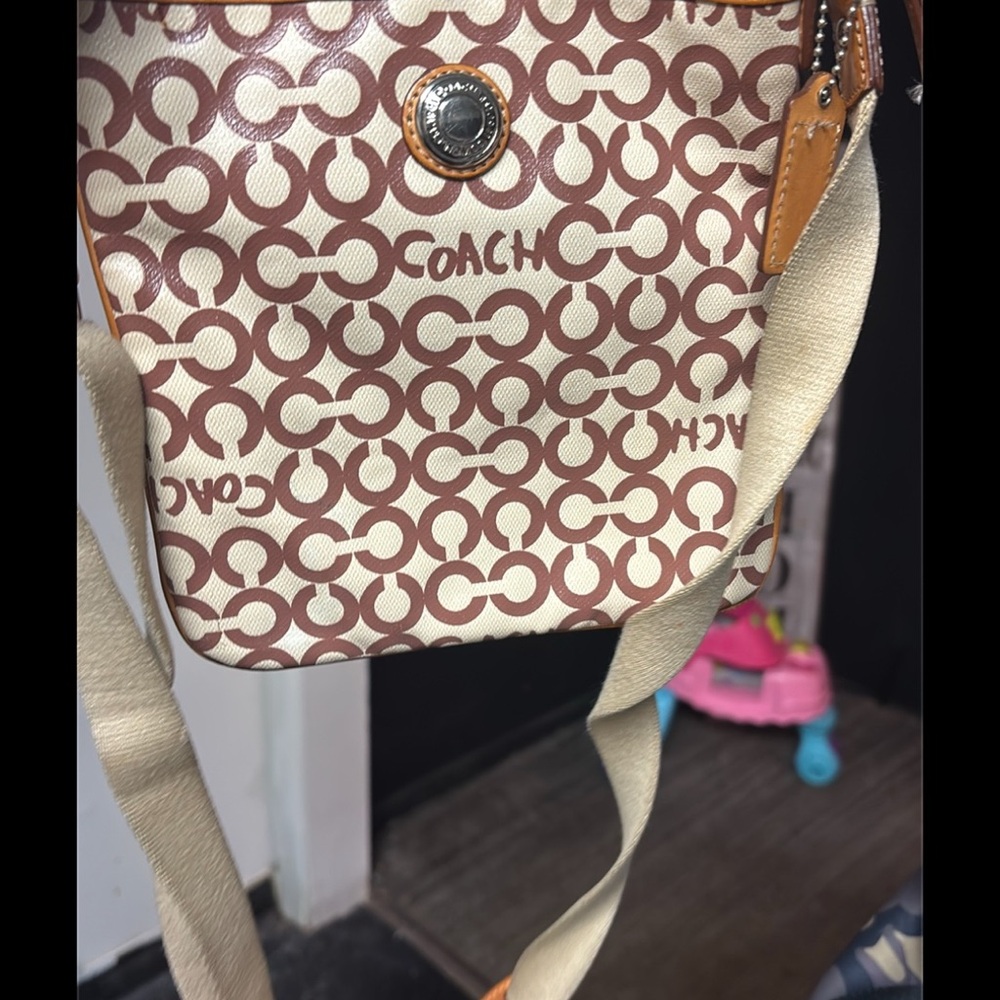 Coach Brown and Beige Crossbody Bag